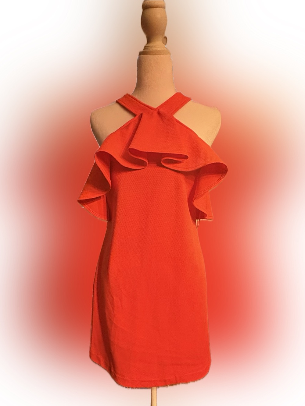 Trina Turk Bright Lipstick Red/Orange Cocktail Dress S